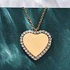 304 Stainless Steel Micro Pave Cubic Zirconia Pendant Necklaces for Women NJEW-Z065-08G-04-3