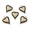 Rack Plating Brass Micro Pave Clear Cubic Zirconia Pendants KK-E015-32G-1