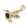 Brass Micro Pave Cubic Zirconia Pendants KK-S526-16G-3