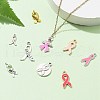 Awareness Ribbon Theme 50Pcs 9 Style Alloy Enamel Pendants & Awareness Ribbon Theme ENAM-YW0003-58-5