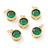 Real 18K Gold Plated Brass Inlaid Cubic Zirconia Charms ZIRC-L100-081G-01-1