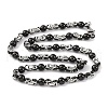 201 Stainless Steel Round Ball Links Chain Necklace NJEW-F222-38EBP-06-1