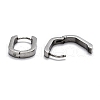 304 Stainless Steel Huggie Hoop Earrings STAS-J033-11B-P-3