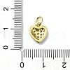 Heart Theme Brass Micro Pave Cubic Zirconia Charms KK-H475-56G-05-3