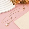 Arch with Evil Eye Brass Enamel Pendant Necklaces NJEW-H051-02G-3