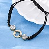 Flat Round with Angel 304 Stainless Steel Link Bracelets BJEW-A036-04A-G-3