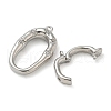 Rack Plating Brass Micro Pave Clear Cubic Zirconia Fold Over Clasps KK-K392-48P-2