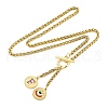 Ion Plating(IP) 304 Stainless Steel Purple Enamel Letter & Eye Pendant Wheat Chain Necklaces STAS-Z102-01G-F-2