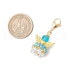 Angel Glass Pendant Decorations HJEW-MZ00214-03-3