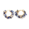 Natural Lapis Lazuli Chips Braided Hoop Earrings EJEW-JE04940-04-1