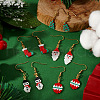 5 Pairs Christmas Theme Handmade Glass Seed Beads Dangle Earrings GX9594-1