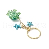 Glass Synthetic Turquoise Turtle Keychains KEYC-MZ00040-6