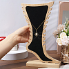 Foot Shaped Bamboo & Velvet Anklet Display Stands ODIS-WH0030-140A-3