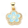 Brass Micro Pave Cubic Zirconia Pendants ZIRC-H120-02B-G-2