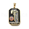 Tarot 304 Stainless Steel Enamel Pendants STAS-M119-09B-G-1