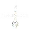 7 Chakra Natural & Synthetic Mixed Stone Beads Pendant Decorations HJEW-TA00109-1