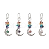 Hollow Moon Alloy & Gemstone Pouch Pendant Decooration HJEW-JM01968-1
