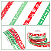 DELORIGIN 4 Rolls 4 Colors 25 Yards Christmas Theme Polyester Printed Ribbon OCOR-DR0001-09-5