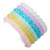 6Pcs 6 Colors 8mm Round Imitation Jade Glass Beaded Stretch Bracelet Sets BJEW-JB10774-5