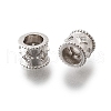 925 Sterling Silver Micro Pave Clear Cubic Zirconia Beads STER-F061-02B-P-1