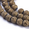 Electroplated Natural Lava Rock Beads Strands G-K259-60D-3