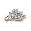 Brass Micro Pave Cubic Zirconia Charms KK-E077-02P-09-3