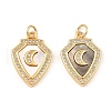 Brass Cubic Zirconia with Shell Pendants KK-K342-20G-1