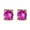Square Brass Micro Pave Cubic Zirconin Stud Earrings EJEW-D318-03KCG-B-4