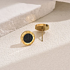 Elegant Roman Style 304 Stainless Steel Flat Round Stud Earrings BO7793-2-3