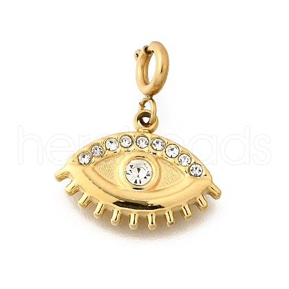 Eye 304 Stainless Steel Rhinestone Pendant Decorations STAS-H202-13G-01-1