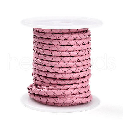 Braided Cowhide Leather Cord NWIR-N005-01D-4mm-1
