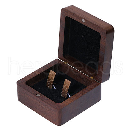 Wooden Jewelry Cufflinks Storage Magnetic Gift Case CON-WH0095-78B-1