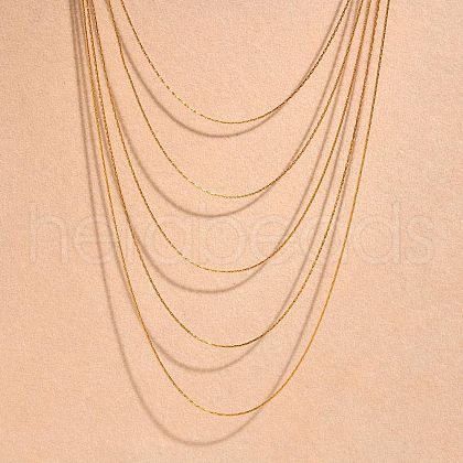304 Stainless Steel Cardano Chain Multi Layered Necklaces for Women NJEW-U025-01G-02-1