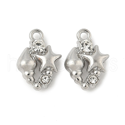 Alloy Rhinestone Pendants PALLOY-F316-02B-P-1