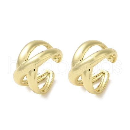 Rack Plating Brass Cross Cuff Earrings EJEW-P280-14G-1