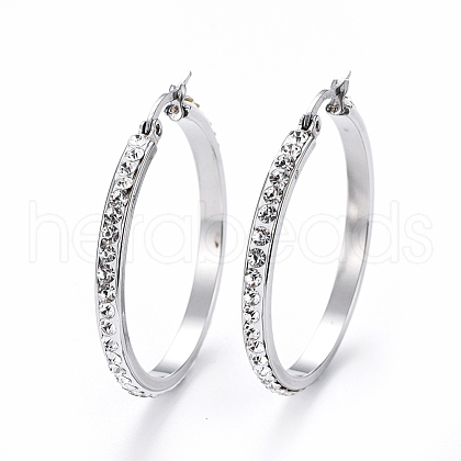 304 Stainless Steel Big Hoop Earrings EJEW-L232-036C-P-1