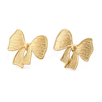 Ion Plating(IP) 304 Stainless Steel Stud Earrings for Women EJEW-N054-09G-1