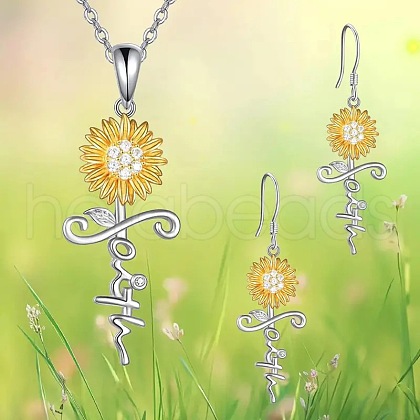Alloy Pendant Necklaces & Stud Dangle Earrings Sets FS-WG60DFE-02-1