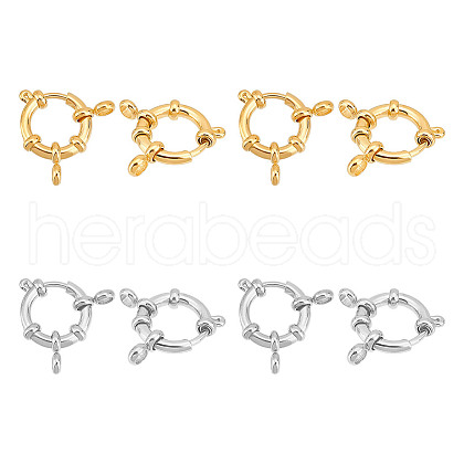 Unicraftale 8Pcs 2 Colors 304 Stainless Steel Spring Ring Clasps STAS-UN0053-82-1