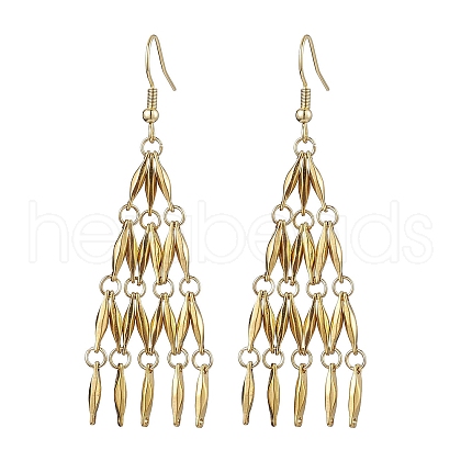 304 Stainless Steel Bar Link Chain Dangel Earrings EJEW-JE05839-01-1