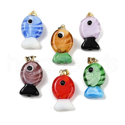 Handmade Lampwork Pendants LAMP-A007-01G-03-1