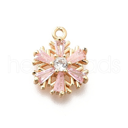 Christmas Brass Micro Pave Cubic Zirconia Charms KK-M318-35G-02-1