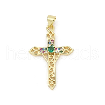 Brass Micro Pave Cubic Zirconia Pendants KK-D317-109G-1