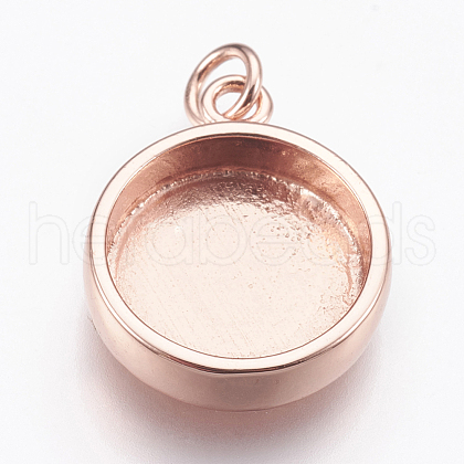 Brass Pendant Cabochon Settings KK-P146-06RG-1