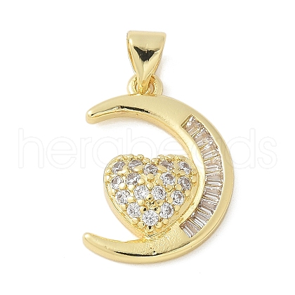 Brass Micro Pave Cubic Zirconia Pendants KK-K298-01A-G-1