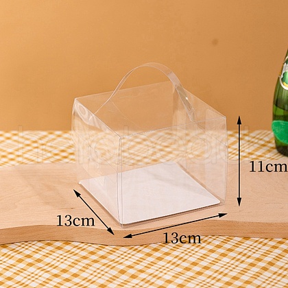 Foldable Transparent PET Cakes Boxes CON-PW0001-049C-1