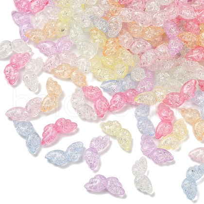 Transparent Crackle Acrylic Beads X-OACR-B031-10-1