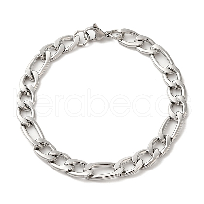 Ion Plating(IP) 304 Stainless Steel Figaro Chain Bracelets BJEW-L673-027P-1