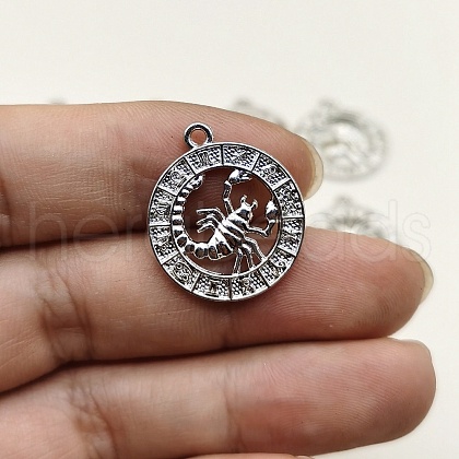 Constellation Themes Alloy Rhinestone Pendants PW-WGDA156-09-1