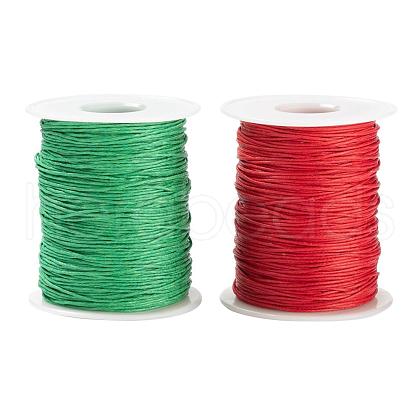 2 Roll Red & Green Waxed Cotton Thread Cords YC-LS0001-01-1